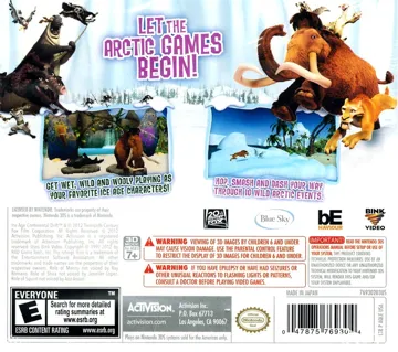 Ice Age - Continental Drift - Arctic Games (Usa) box cover back